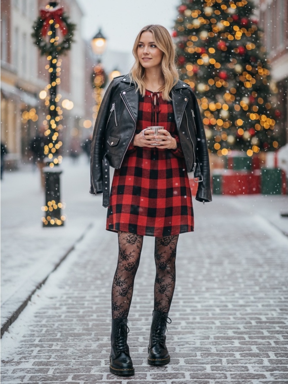 Madewell Red and Black Buffalo Plaid Mini Tunic Dress